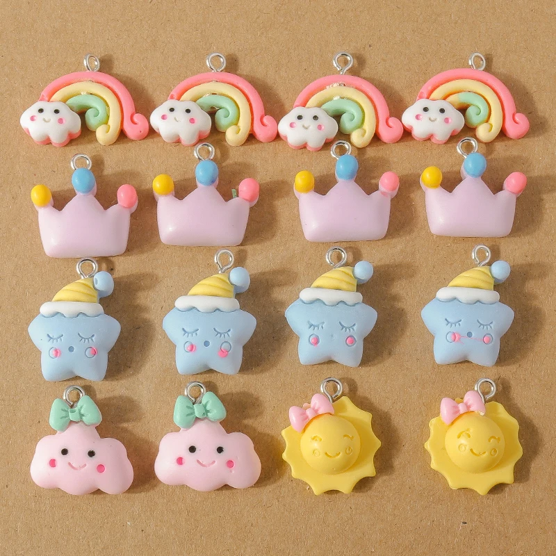 15 teile/los Mix Nette Harz Blume Charms für Die Herstellung Von Ohrringen Halskette Anhänger DIY Handgemachte kinder Schmuck Zubehör Erkenntnisse – Detail 9