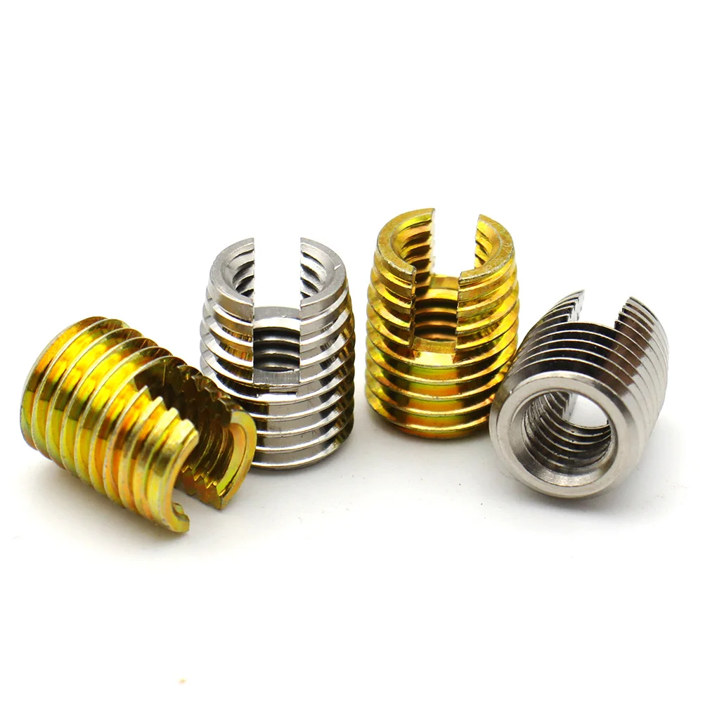 2-10pcs M2 M2.5 M3 M4 M5 M6 M8 - M16 Stainless Steel/Galvanized Self-Tapping Threaded Insert with Slot Embedded Thread Protector