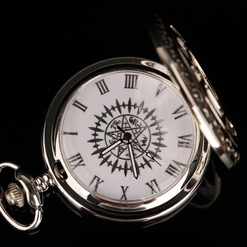 Hollow Luxury Silver Round Dial Quartz Pocket Watches Pendant Necklace Chain Gift Steampunk Hollow for Men Women