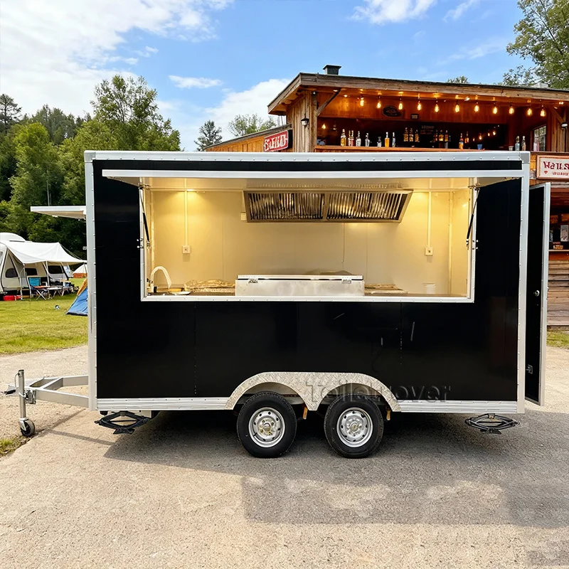 Street Vintage Container-Food-Truck Crepe Pastry Coffee Food Trailer Ice Cream Custom Premium Food Truck with Full Kitchen