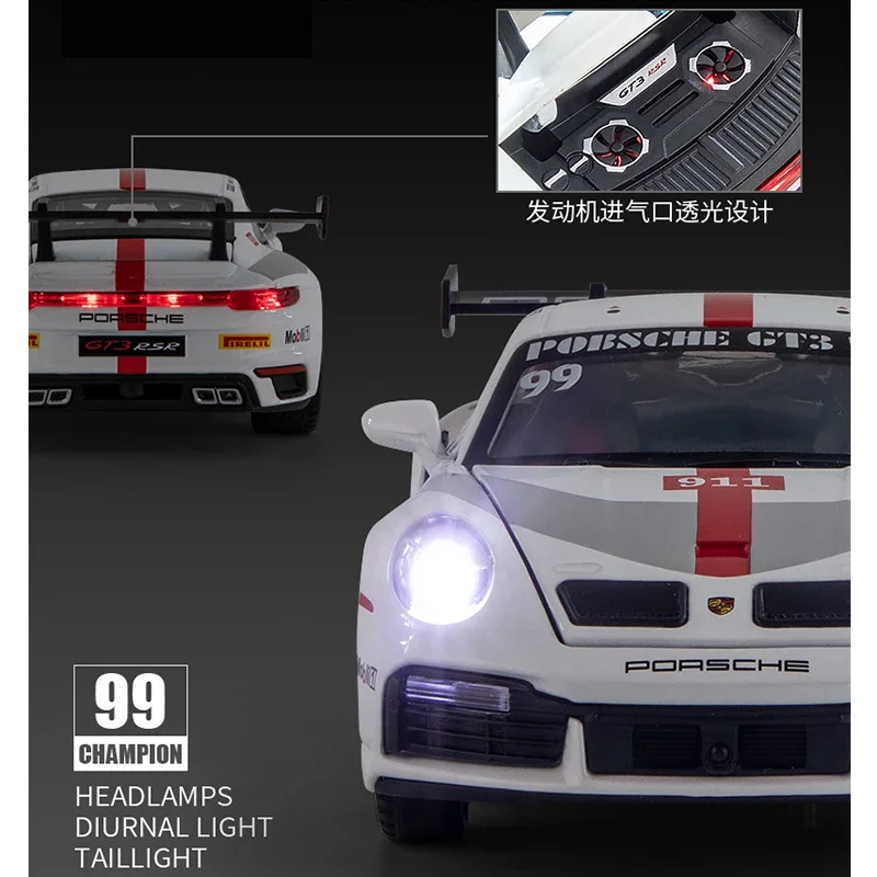 1/24 porsche gt3 rsr Sportwagen legierung Modell auto Simulation Druckguss Spielzeug auto Junge Spielzeug Garage Kit zurückziehen