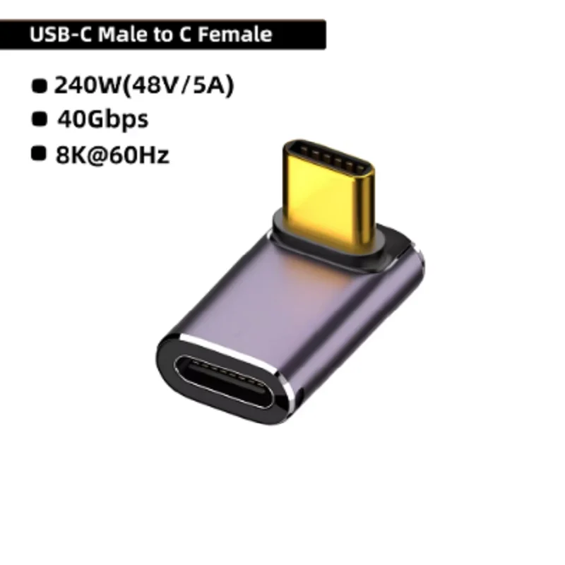 

240W 5A type c USB C to Type C Fast Charging Data Converter OTG Adapter USB4.0 40Gbps Support 8K 60Hz USB C Converter Adapter