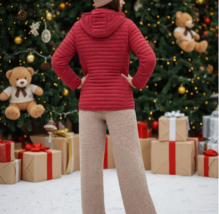 

2026 Winter New Solid Color Cotton Jacket Latest Lightweight Warm Cotton Jacket Casual Simple Zipper Front Hooded Women's Jacket