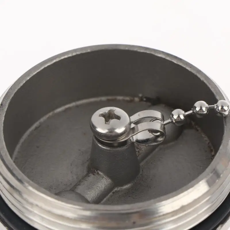 【CR】Boat Deck Fill Cap with Safety Chain 316 Stainless Steel 38MM 50MM Easy Install Marine Hardware for Kayak Yacht