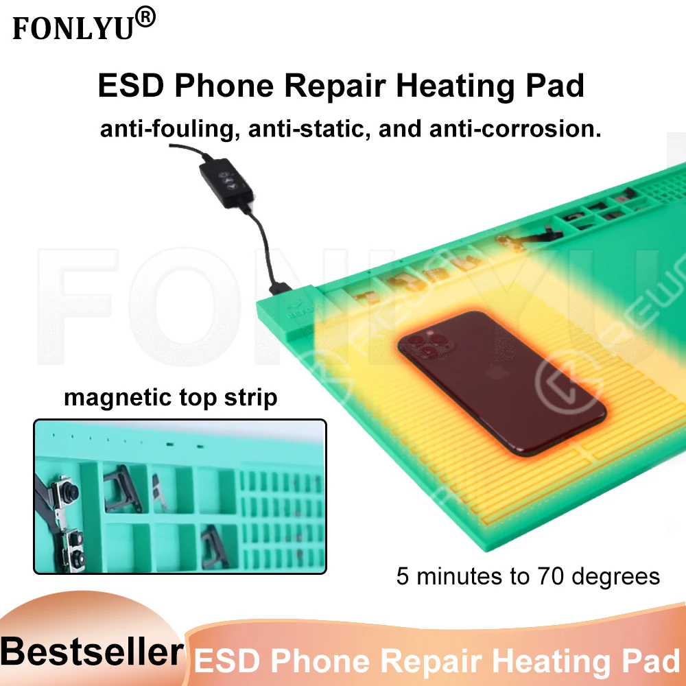 

REFOX ProMat RS30 Heating Silicone Pad Phone Tablet Repair Tools For Apple Watch Maintance High-temperature Insulating Refurbish