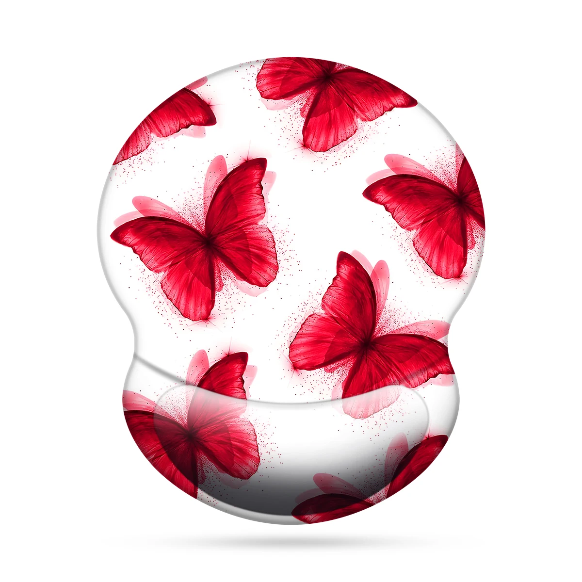 1pc Pink Butterfly White Mouse Pad Wrist Ergonomic Soft Anti-Slip Wrist Rest Support Mat Computer Mouse Pad For Office  PC Gift