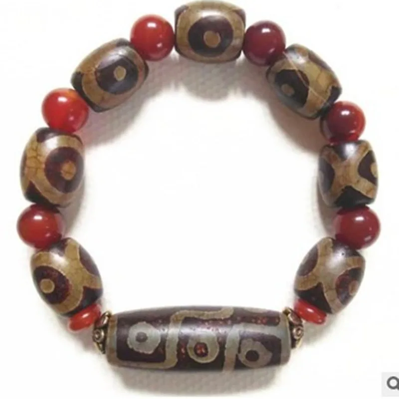 Tibetan Buddha Agate Bracelet Nine-Eye Sky Beads