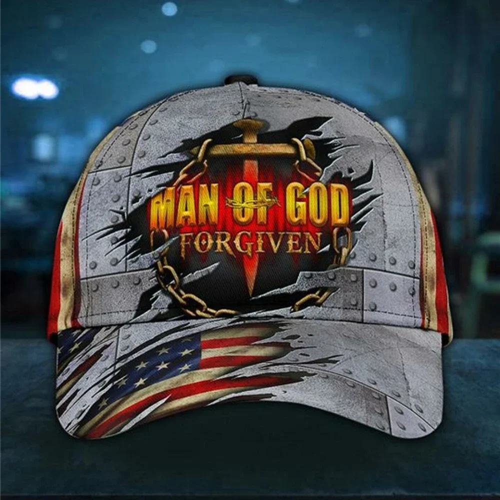 

Baseball Cap Chain Jesus Man of God Printed Hats Adult Sport Headwear Snapback Outdoor Streetwear Men Women Casual Sun Visor Hat