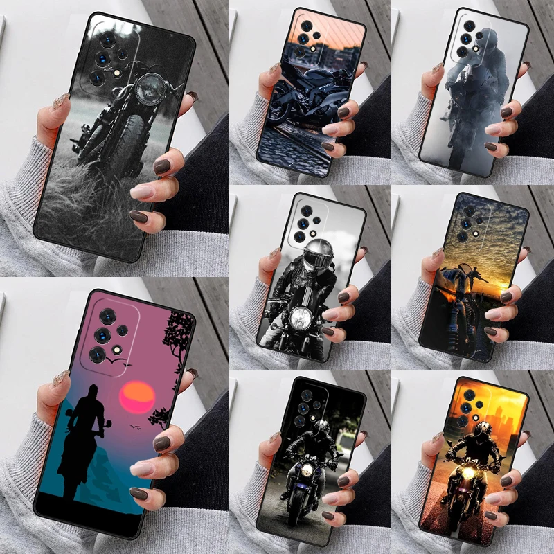 

Модный мотоциклетный мужской чехол для телефона Samsung Galaxy S23 S21 S20 FE S24 S22 Ultra Note20 S10 S9 S8 Plus A40 A52 A12 A13 A53
