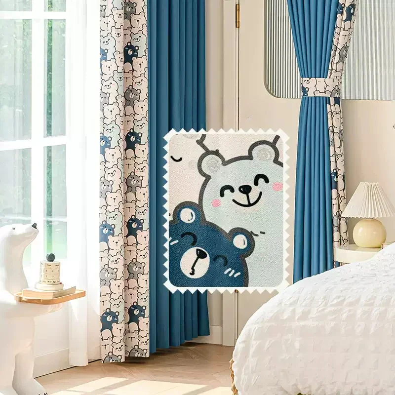 

New Cartoon Children's Room Curtains for Bedroom Blackout Sunshade Fabrics Custom Loved Holiday Gifts for Boys and Girls 1PC