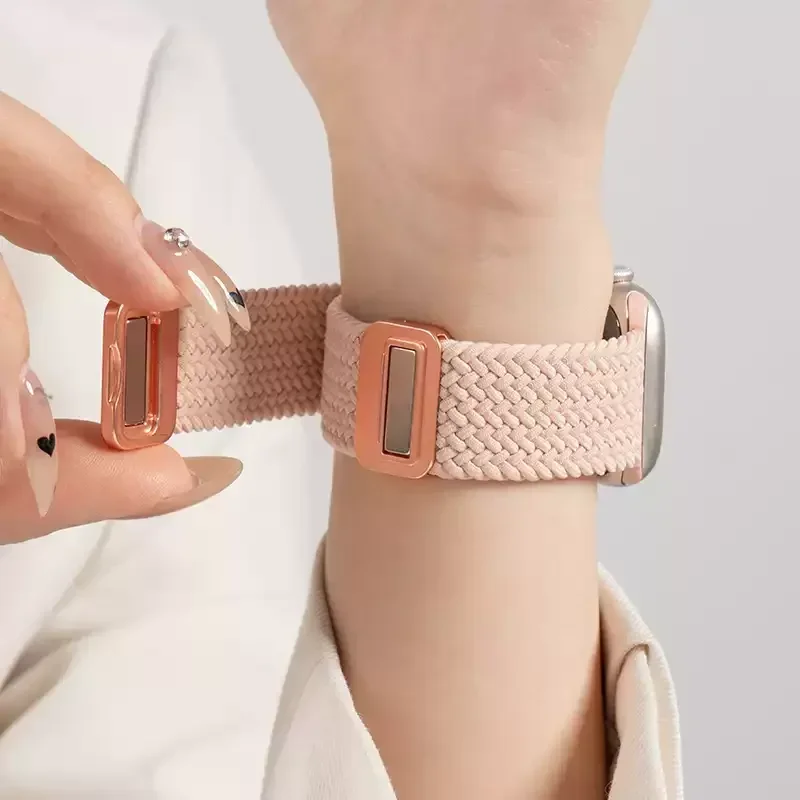 Плетеный нейлоновый ремешок для Apple Watch Band Ultra 2 49 мм 44 мм 45 мм 42 мм 46 мм 40 мм 41 мм Браслет iWatch Series 10 9 8 7 6 3 SE2 Band