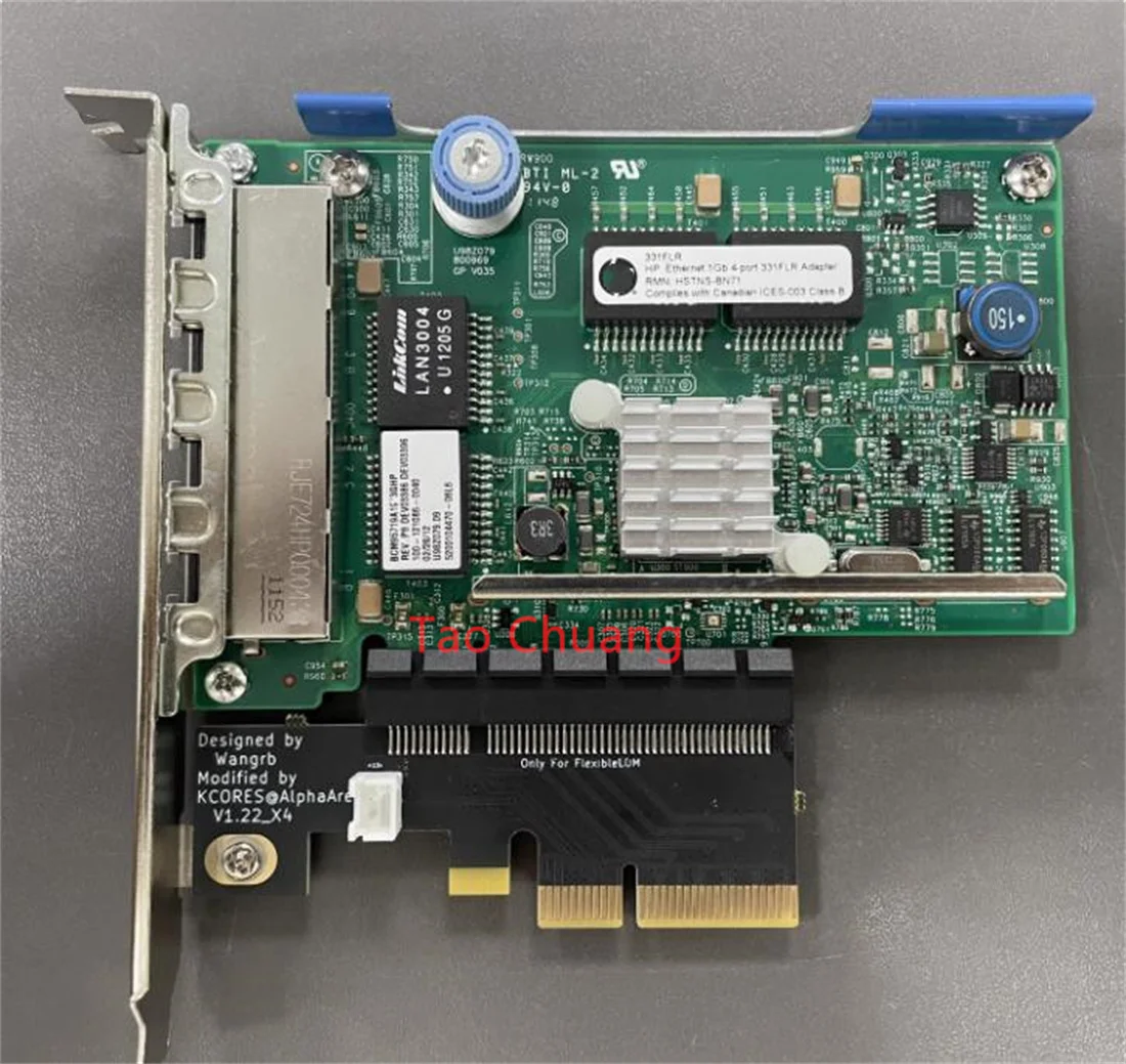 FOR HP Ethernet 1GB 4-Port 331FLR NEC Broadcom BCM5719 Chip Four Port Gigabit Network Card AiKuaiHei Qunhui Esxi Soft Router