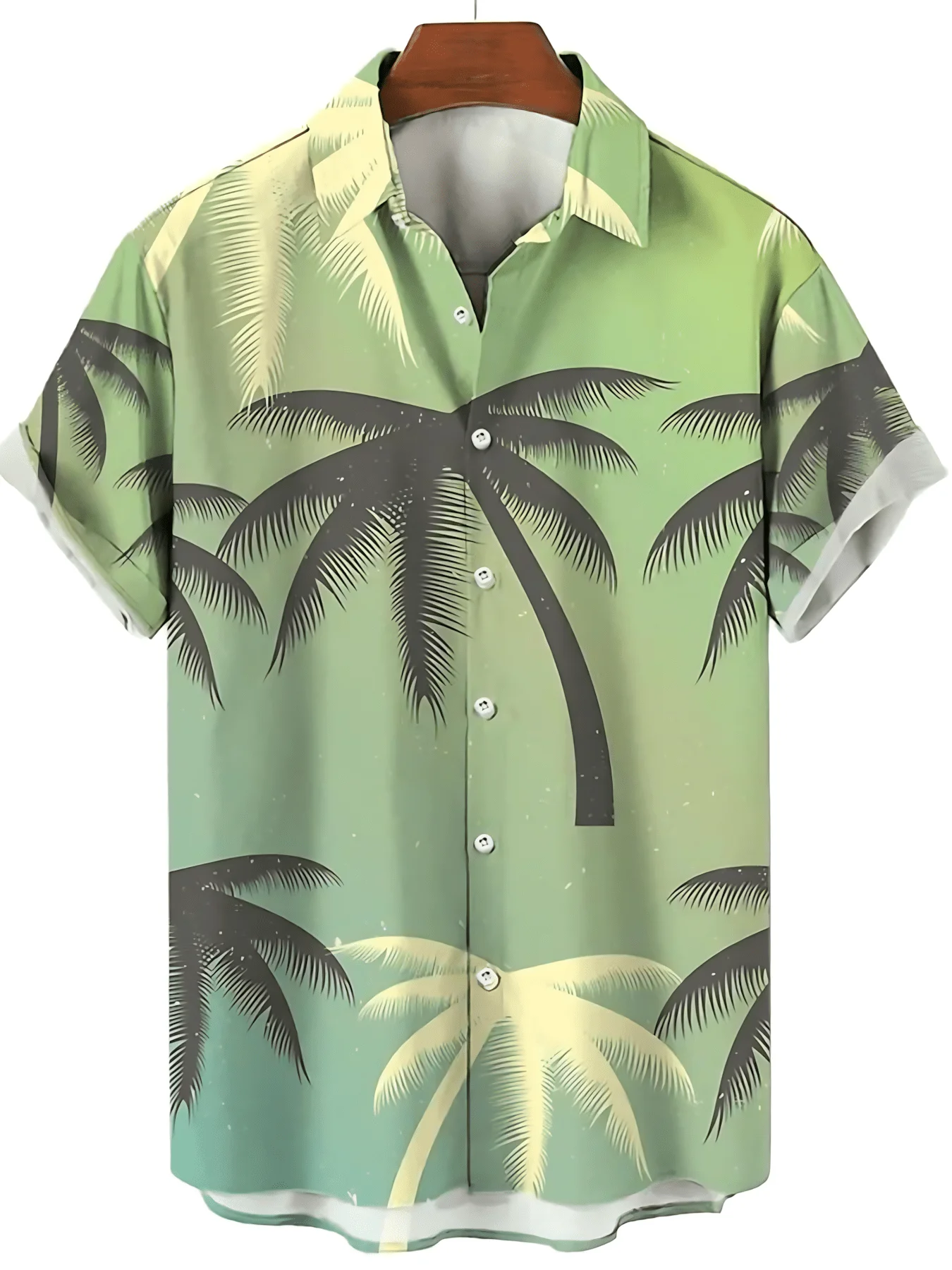 

Mens Hawaiian Palm Tree Print Short Sleeve Casual Shirt