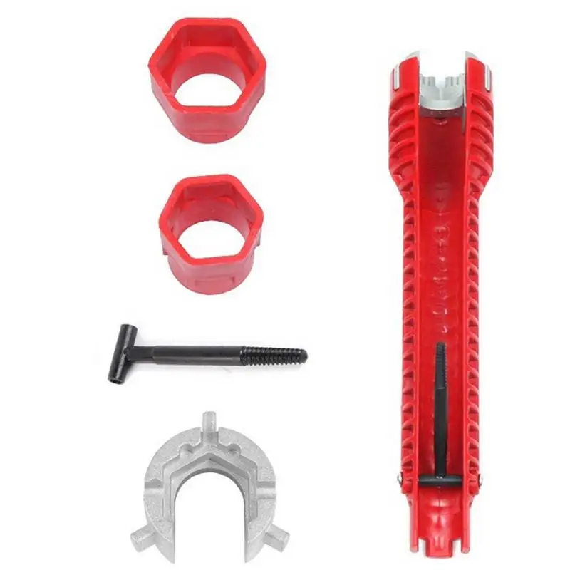 1set 8 in 1 Basin Flume Wrench Faucet Sink Key Plumbing Tool Repair Hand Tool for Toilet Bowl Bathroom Kitchen Plumbing Removal