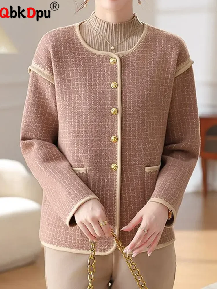 Herbst Winter Lose Outer Frauen Casual Oansatz Einreiher Gestrickte Jacken Koreanische Mode Langarm Chaquetas Blusas Neue