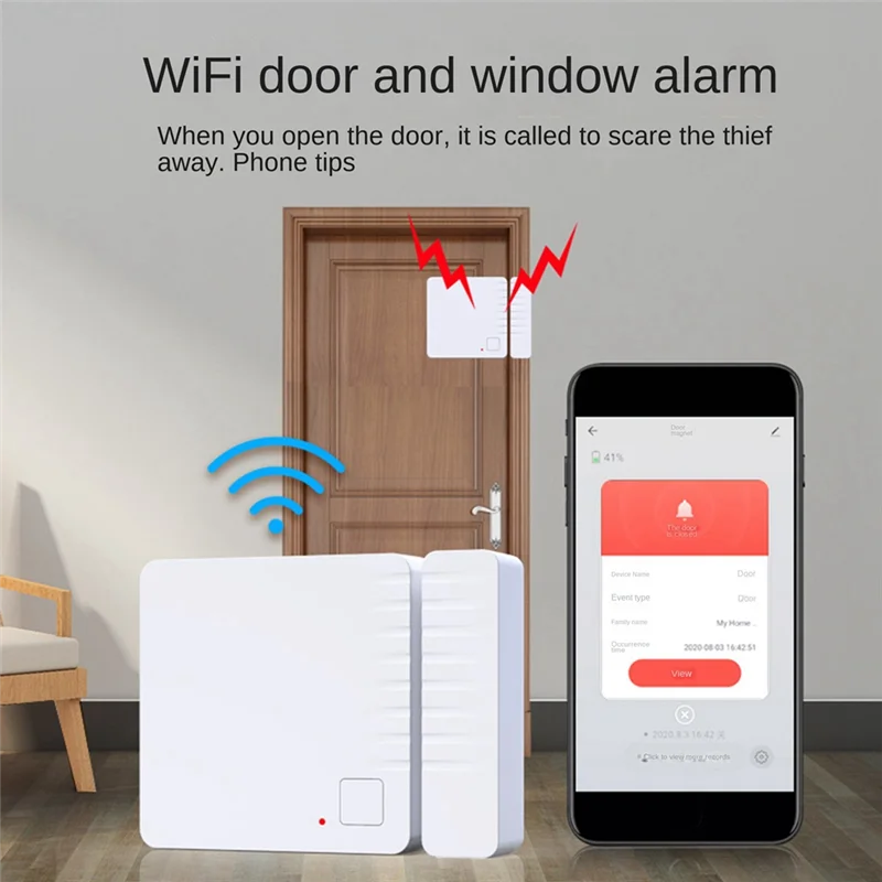 A75T Tuya Wifi Smart Home Door Window Safe Alarm Cell Phone Monitoring Safe Burglar Alarm For Home Door Window