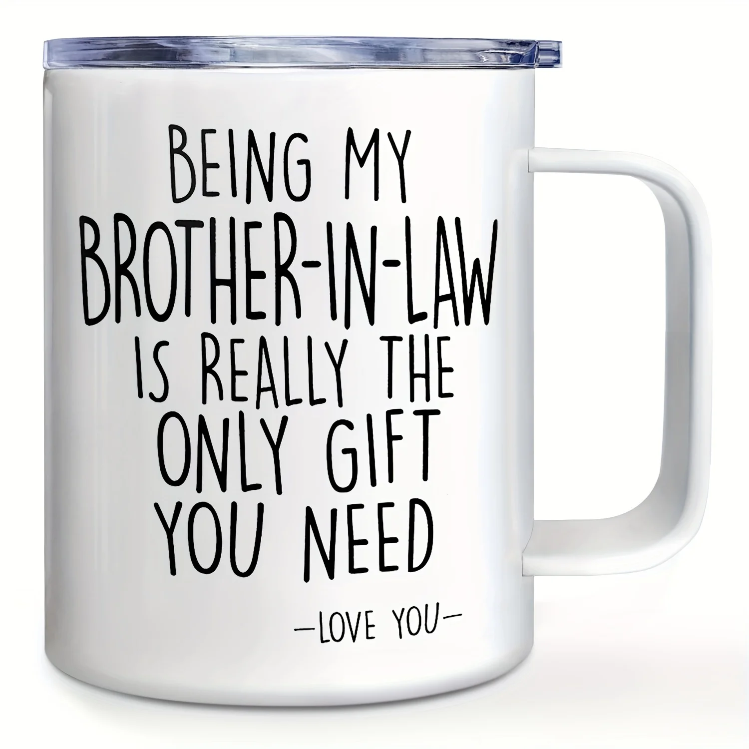 Brother-in-Law Gift 12oz Stainless Steel Coffee Mug, Insulated, Leakproof - Perfect for Birthday, Christmas