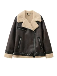 2025 Autumn/Winter new European-style women's warm and thick double-sided lapel long-sleeved jacket jacket