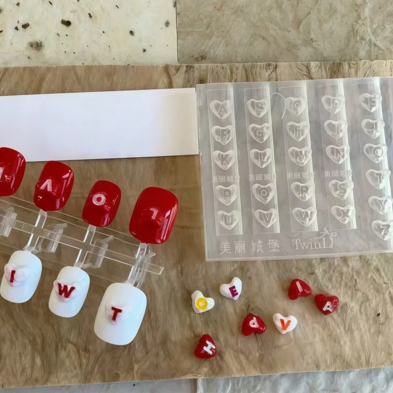 Barocke Herz-Buchstaben-Nummer 3D-Kunst Nageldekoration Silikonform Unverzichtbares Werkzeug für Nagelkünstler – Detail 2