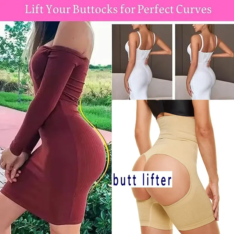 Guudia osso de aço oco para fora bunda cintura alta elástico respirável levantador de bunda controle de barriga feminino shapewear corpo shaper calcinha