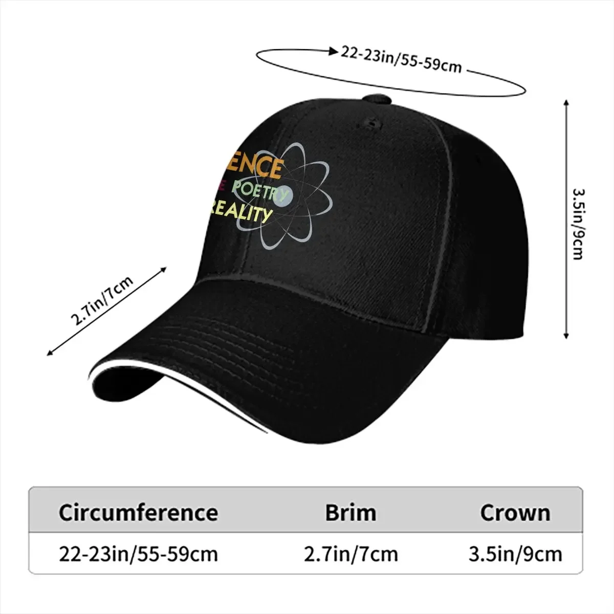 Science Is The Poetry Of Reality Baseball Caps Peaked Cap Chemistry Sun Shade Hats for Men Women