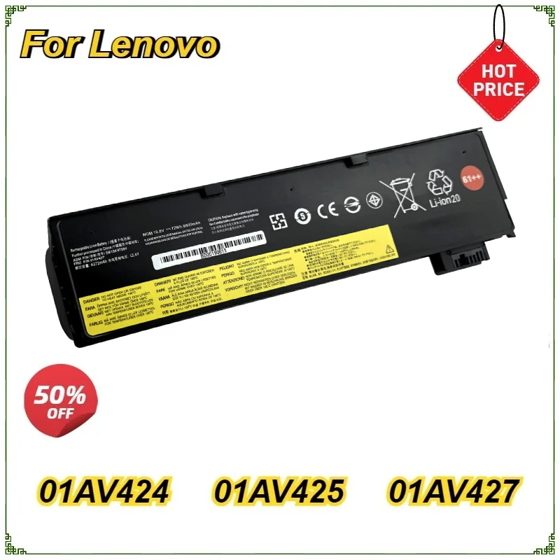 

Новый аккумулятор для ноутбука 01AV424 01AV427 01AV425 для Lenovo ThinkPad T470 T570 T480 T580 P51S P52S 01AV423 Сменный аккумулятор Bateria