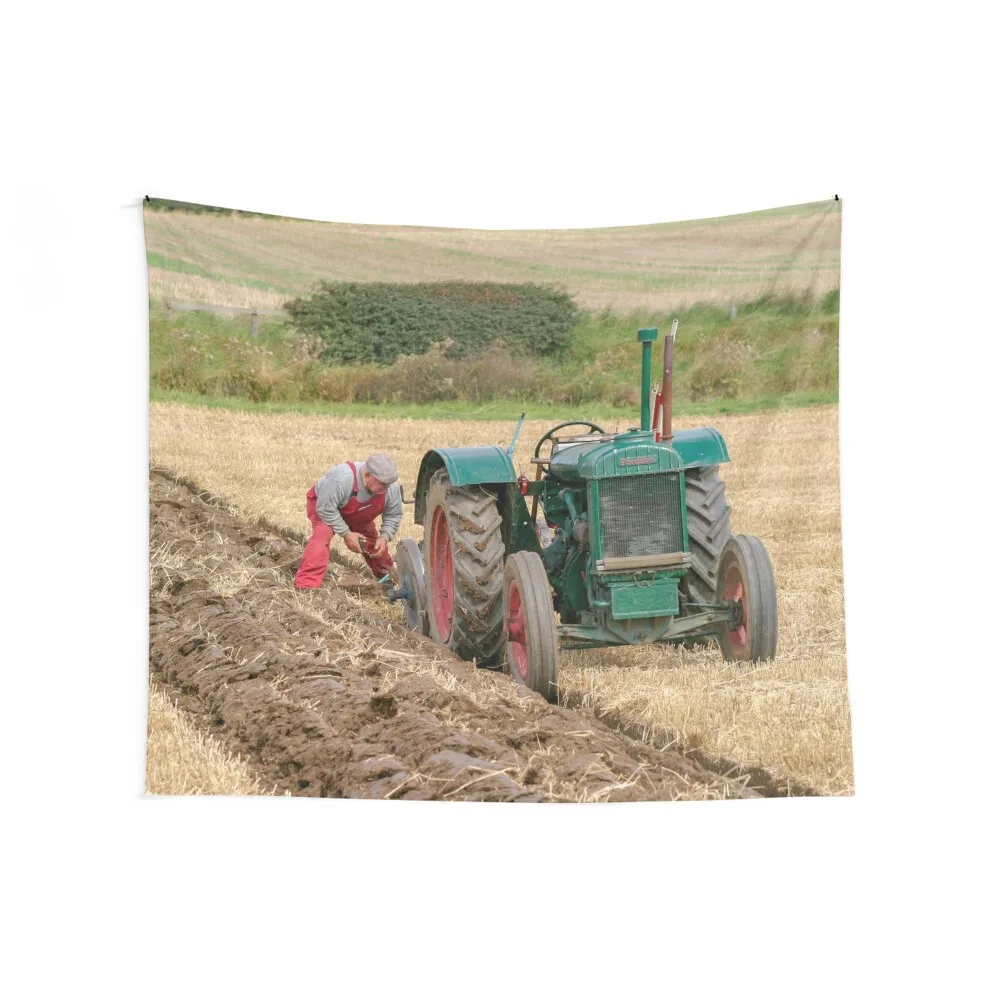 Fordson tractor ploughing. Tapestry House Decorations Wall Coverings Aesthetic Room Decor Korean Tapestry