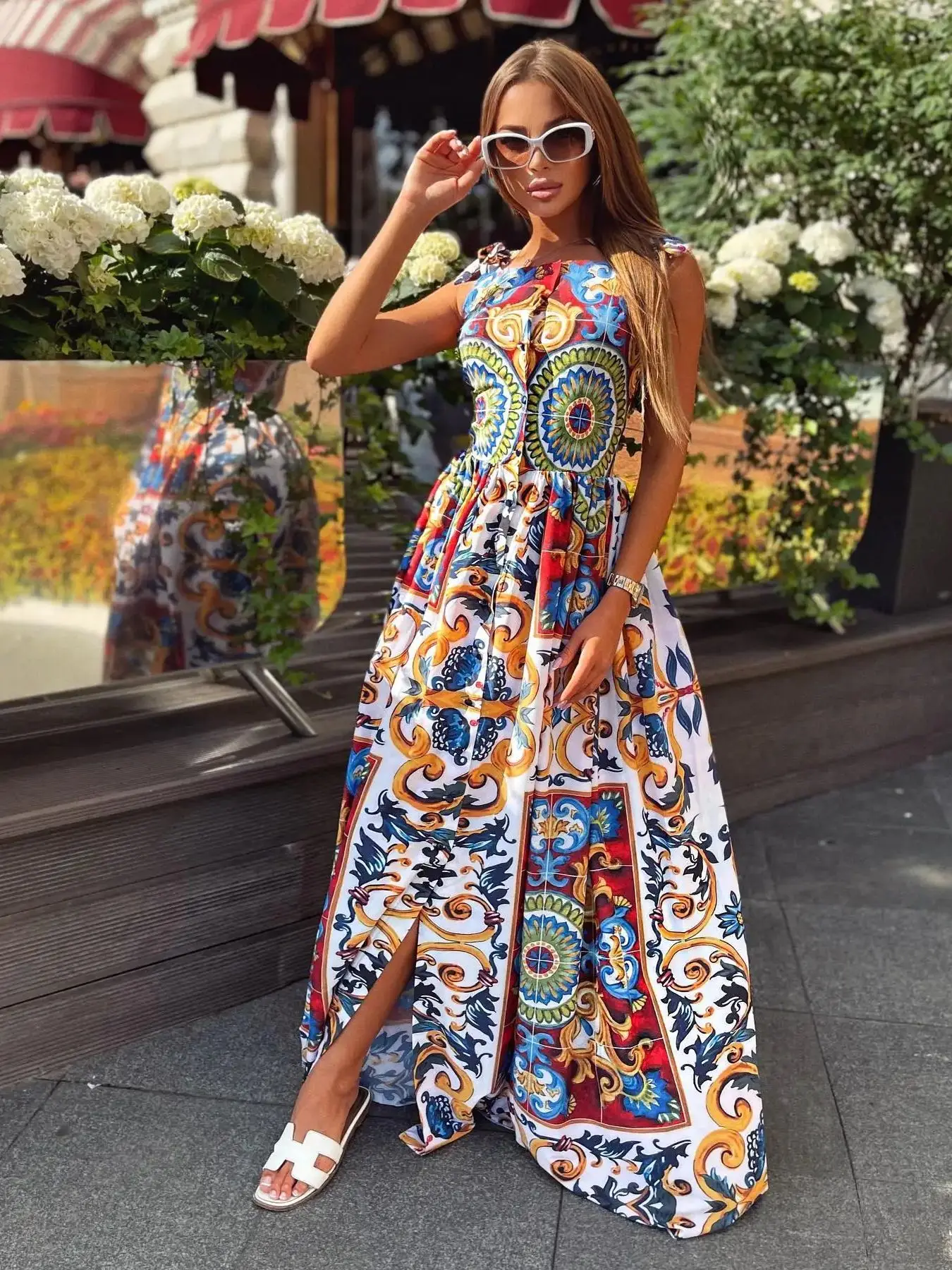 Vestido largo sexi con estampado de vendaje para mujer, Vestidos de fiesta de verano, Vestidos largos ajustados elegantes de corte a, bata de playa para vacaciones