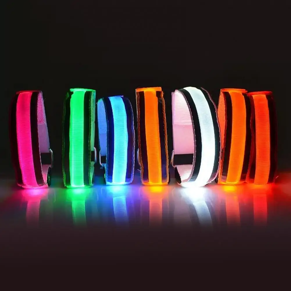 LED Armband Sports Armband Glowing Flashing Belt Night Sporting Fitness Running Cycling Flashing Reflective Glow Wristband