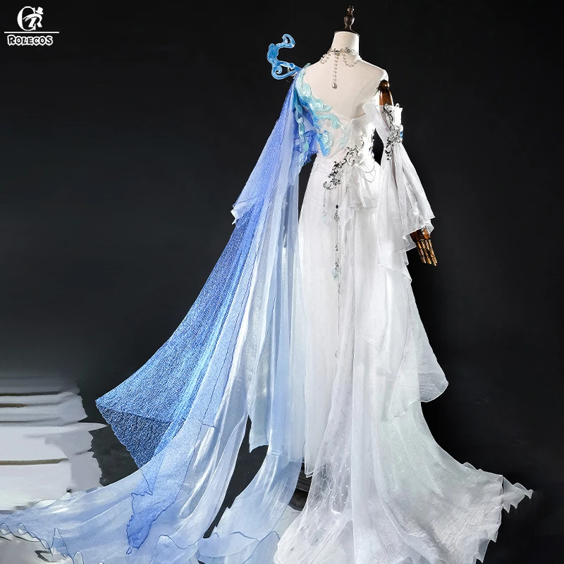 ROLECOS Game Sword of Justice Chao Guang Cosplay Costume White Derss Women Halloween Carnival Party Role Play Outfits view 2