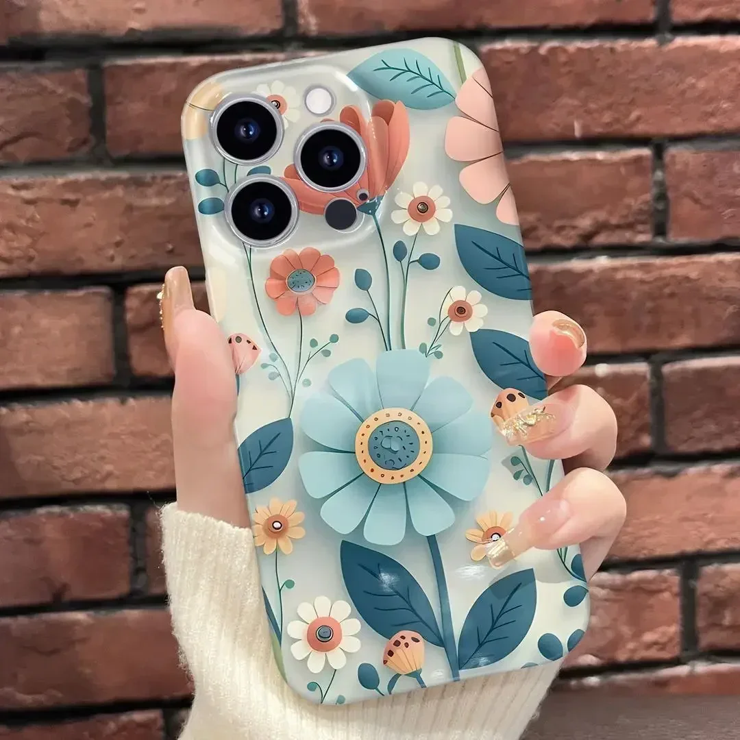 

Case for IPHONE12 12PRO 12PROMAX IPHONE13 13PRO 13PROMAX 14PLUS IPHONE15 15PRO 15PLUS 15PROMAX Couple Simple Flower Phone Case