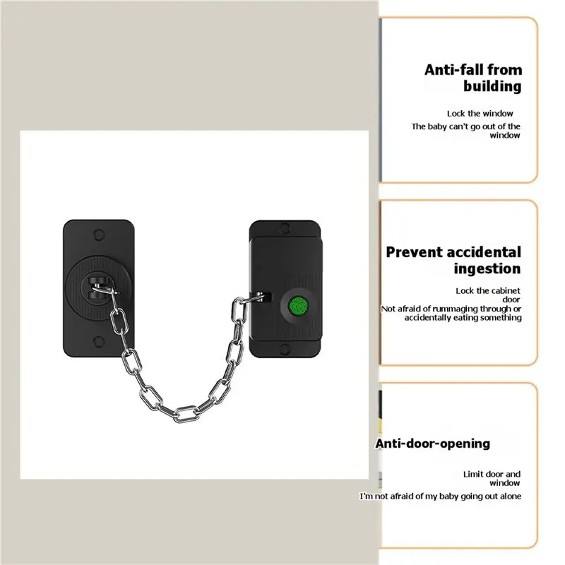 B48A Fingerprint Cabinet Lock Electronic No Drill Keyless Security Window Lock Child Safety Drawer Sliding Door Lock