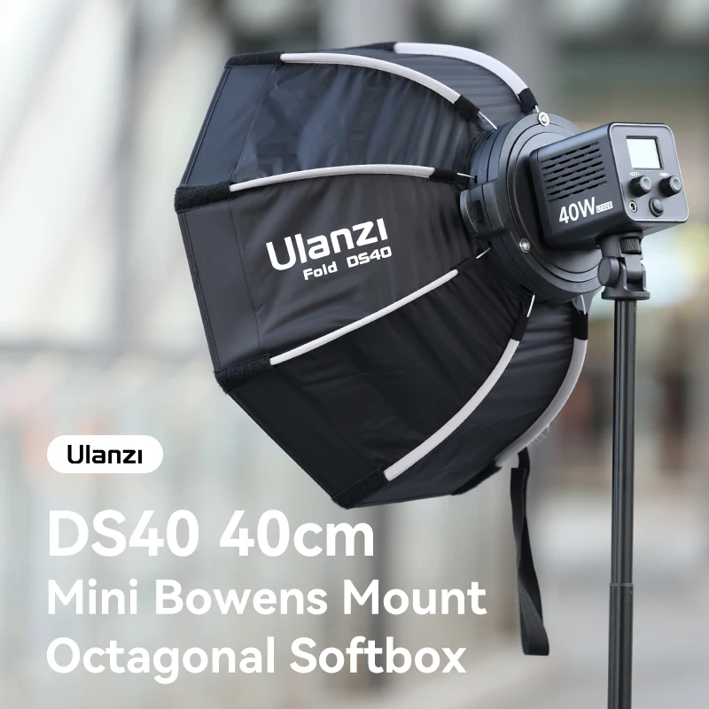 

Ulanzi 40/60CM Mini Bowens Mount Octagonal Softbox Quick Release for Ulanzi L023 L024 Photograph Light High-Density Nylon Fabric