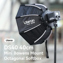 Ulanzi 40/60CM Mini Bowens Mount Octagonal Softbox Quick Release for Ulanzi L023 L024 Photograph Light High-Density Nylon Fabric