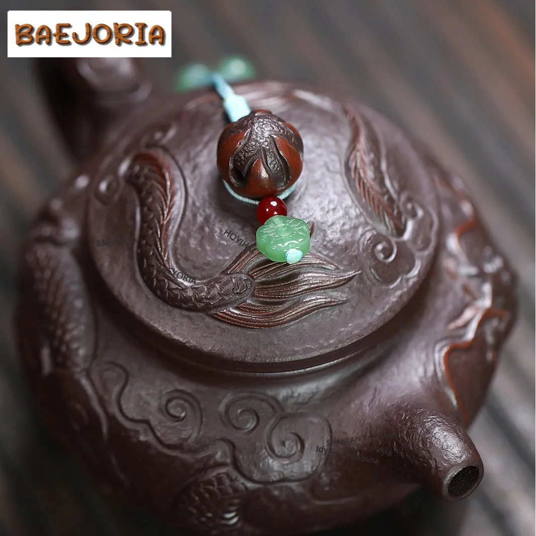 BAEJORIA 310ml Ancient Yixing Purple Clay Teapots Handmade Dragon Pot Raw Ore Purple Mud Kettle With Filter Zisha Tea Set Gift