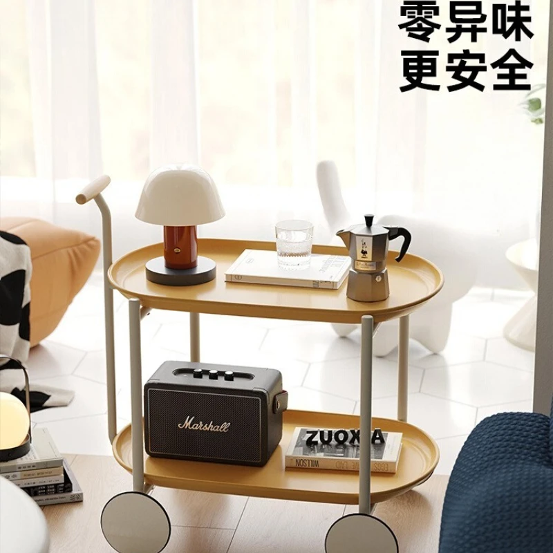 

lower left moon rover Nordic Internet celebrity mobile trolley simple double-layer storage rack living room sofa storage loc