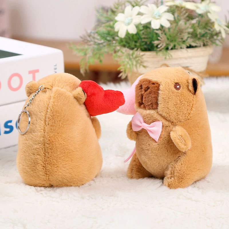 Jouet en peluche Capybara Anime de 12 cm avec ballon d'amour