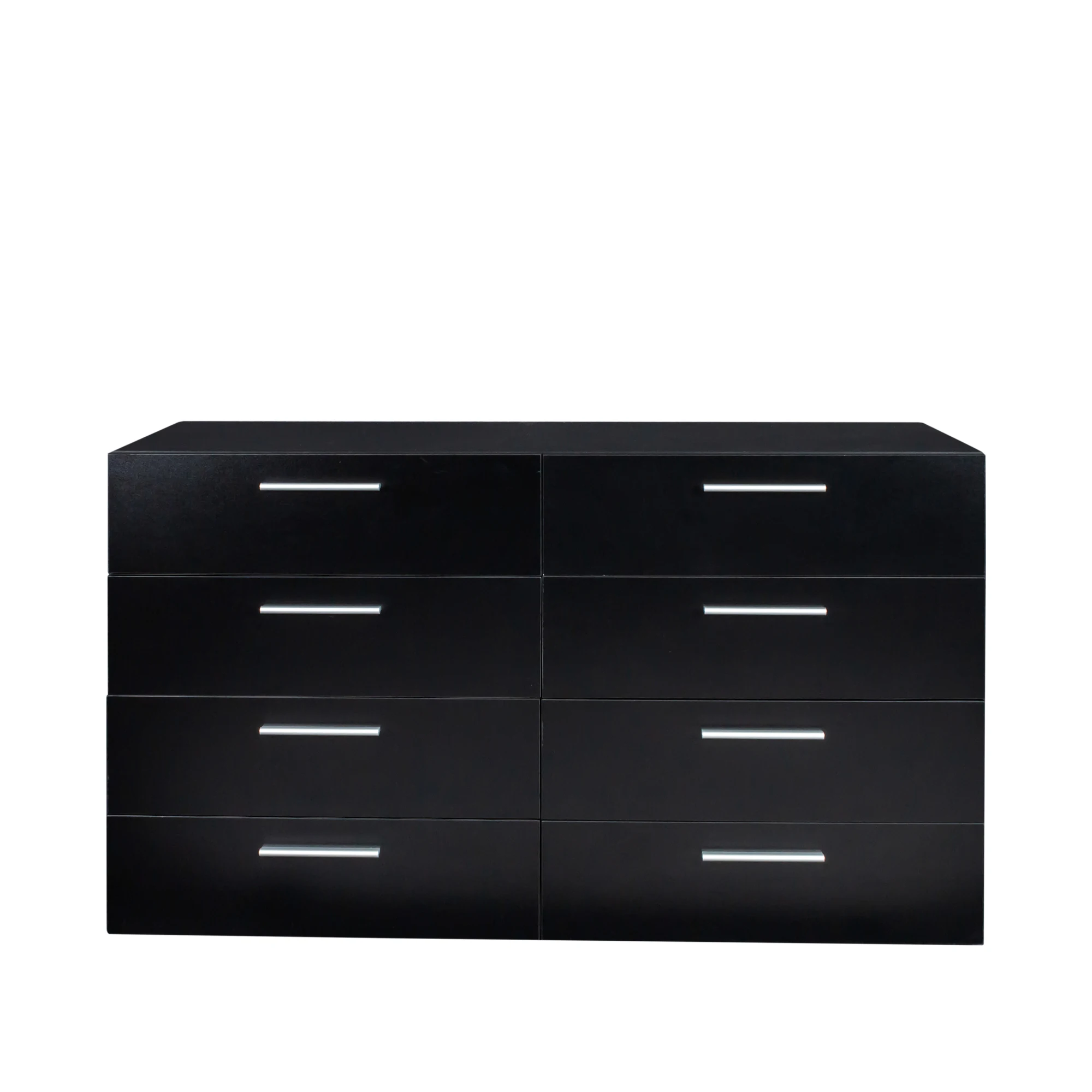 8 Drawer Double Dresser for Bedroom, Wide Storage Cabinet for Living Room Home Entryway, Black