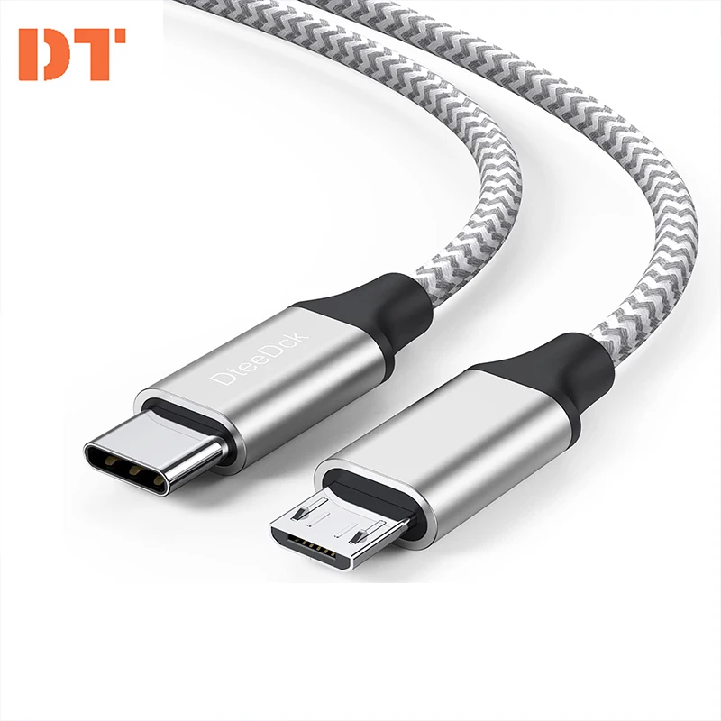 Dteedock-マイクロUSBタイプC充電ケーブル,USB-C〜マイクロUSBデータ転送コード,携帯電話およびラップトップ用