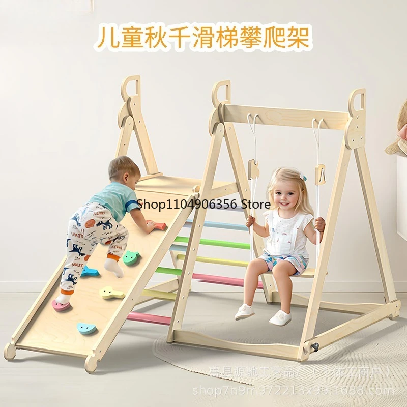 

Children's Climbing Frame with Swing Slide Indoor Home Playground Foldable Slide Climbing Frame Accessories