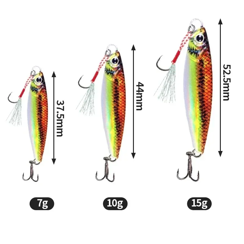 Jig Head metal fundido escama brillante – Señuelo artificial pesca - imagen 3