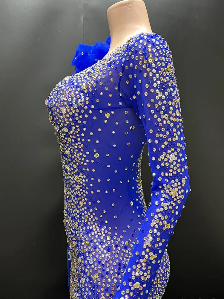 PMurcia-Jupe longue élastique en mousseline de soie pour femmes, diamant, nœud, maille sexy, vêtements personnalisés à la mode, haute qualité, chaud, nouveau, 2024