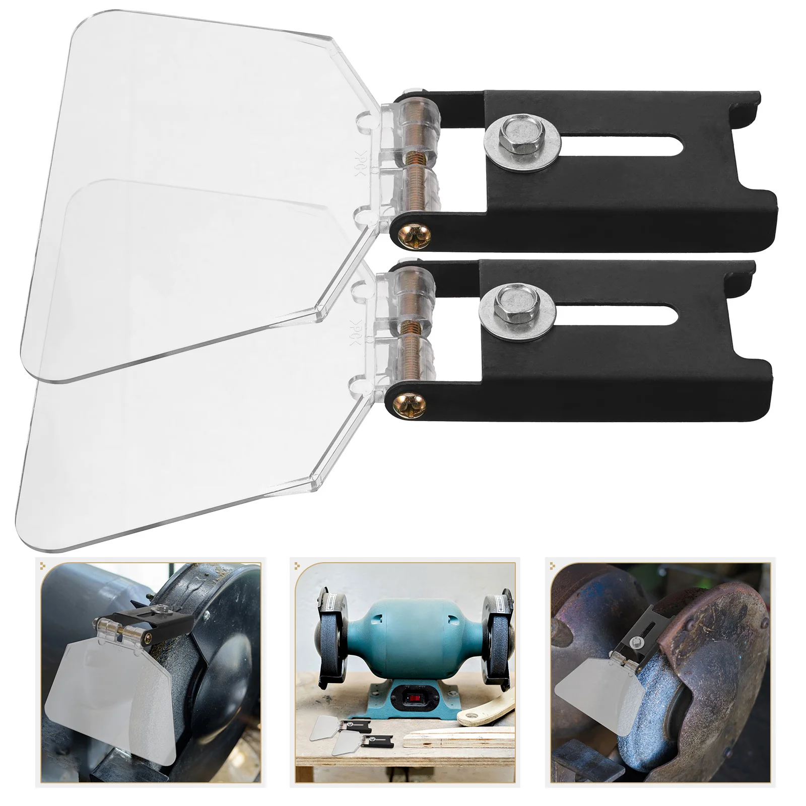 

2Pcs 6 Inch Bench Guard Shield Transparent Plastic Eye Tool Accessory Durable Safety Cover Easy Installation