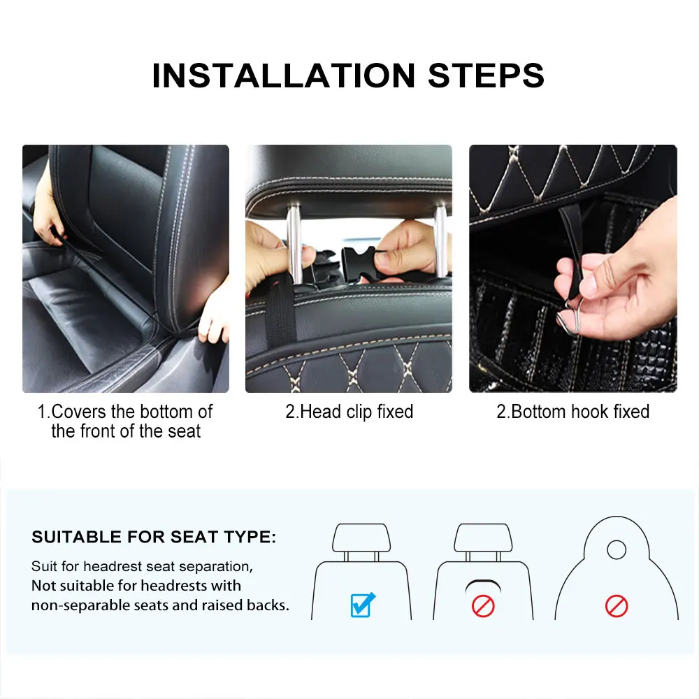 Car Anti Kick Protector Pad For Mercedes Benz W124 W203 W204 W639 Vito W447 Sprinter Viano V Class Seat Cover Auto Accessories