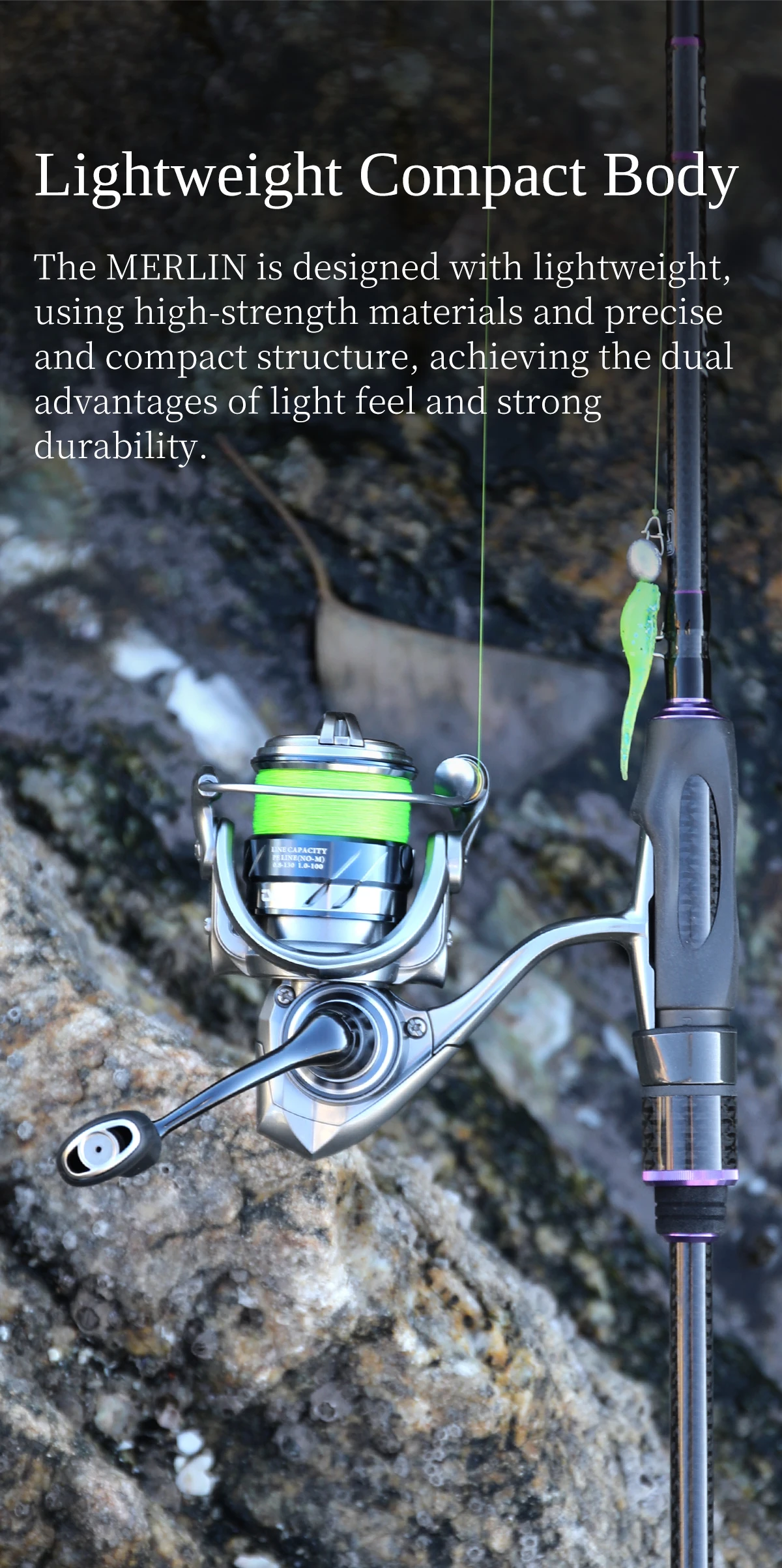 TSURINOYA METAL Spinnrolle MERLIN 1000 C2000S 165g Baitcast-Rolle ULTRALEICHT & VIELSEITIG Salzwasser-Bass-Hechtrolle – Detail 22