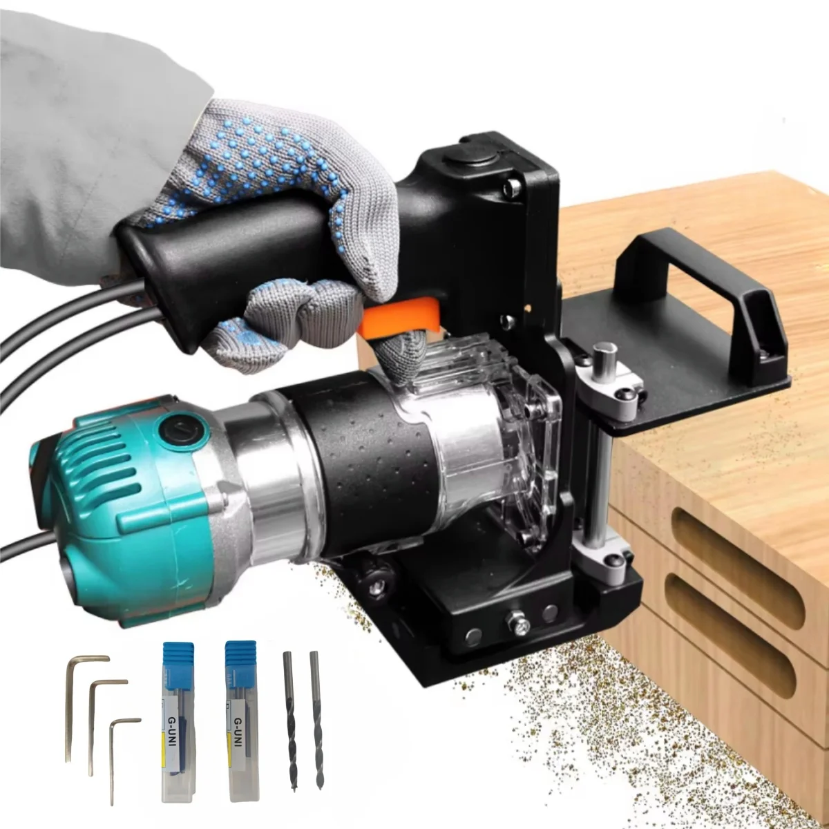 2 in 1 dispositivo di fissaggio invisibile apertura punzonatura localizzatore lavorazione del legno rifilatura scanalatura staffa armadio bordo foro laterale dispositivo di fissaggio