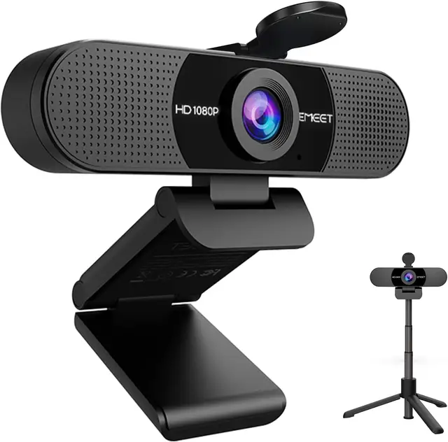 1080P kamera internetowa Full HD kamera internetowa EMEET C960 ze statywem i mikrofonem kamera komputerowa ze stojakiem na Zoom/Skype/YouTube/FaceTime