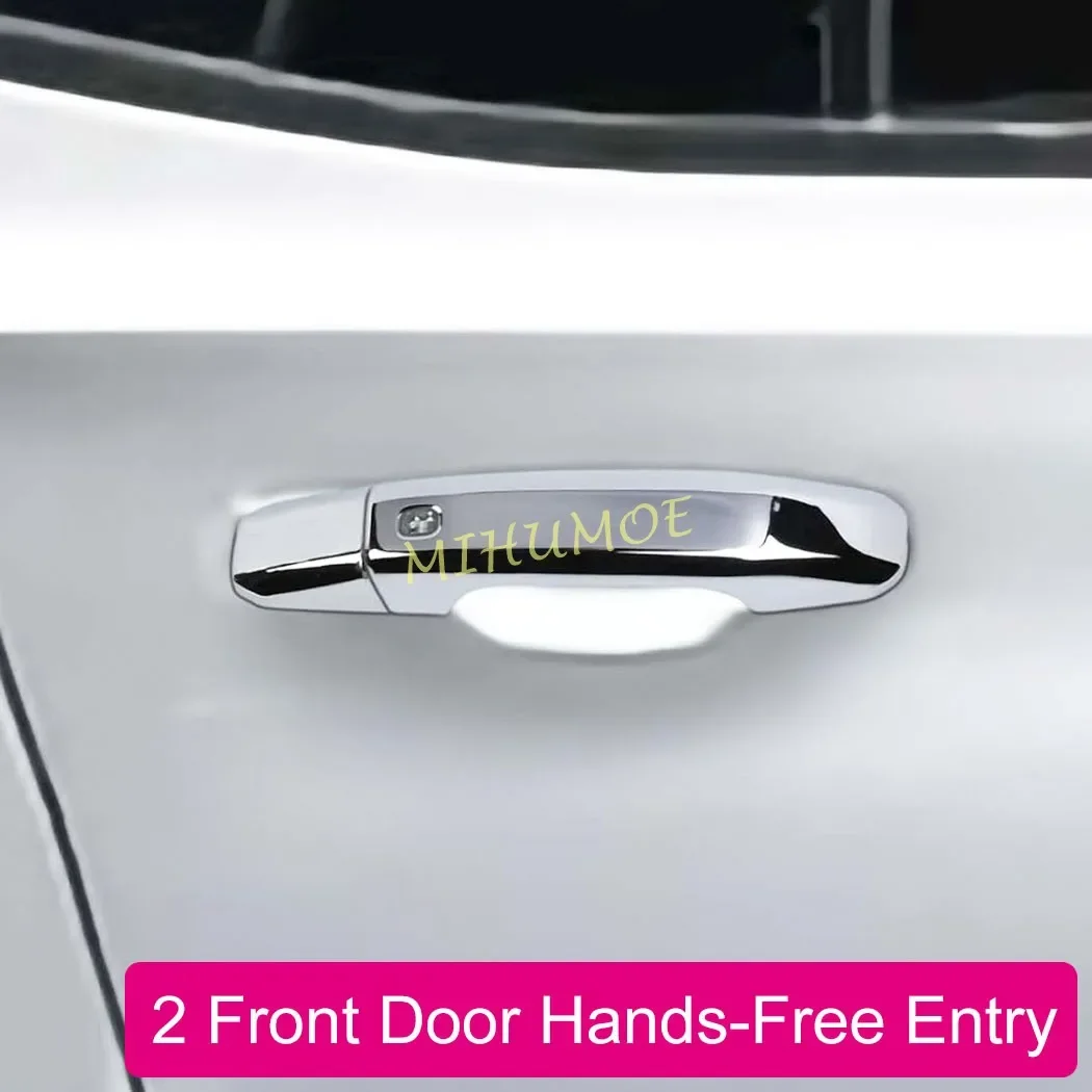 

2 умных замочных скважин, хромированная дверная ручка, стильная крышка для Silverado Colorado Tahoe Suburban GMC Sierra 1500 2500HD 3500HD Canyon