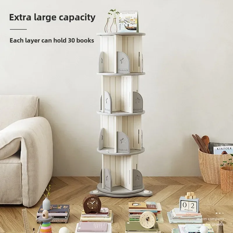 Rotating bookshelf simple storage picture book storage home