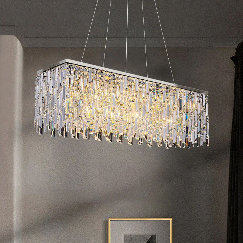 Modern Luxury Crystal Chandelier Living Room 2022 Dining Rectangle Kitchen Hanglamp Bedroom Round Crystal Led Lights New Luster